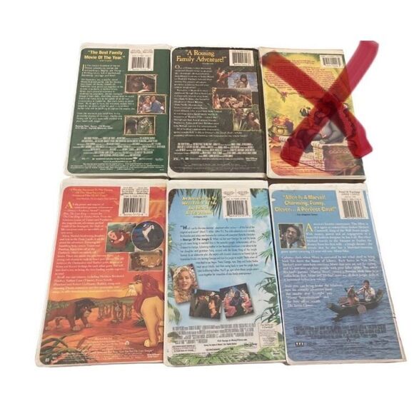 Lot of 5 Disney Movies Lion King Jungle Book VHS Tape Vintage Movie 80s 90s Y2K - Picture 2 of 3